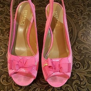 Sperry Pink Wedge Sandle
